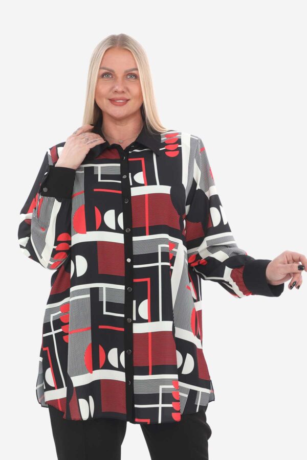 geometrik desen tunik gömlek