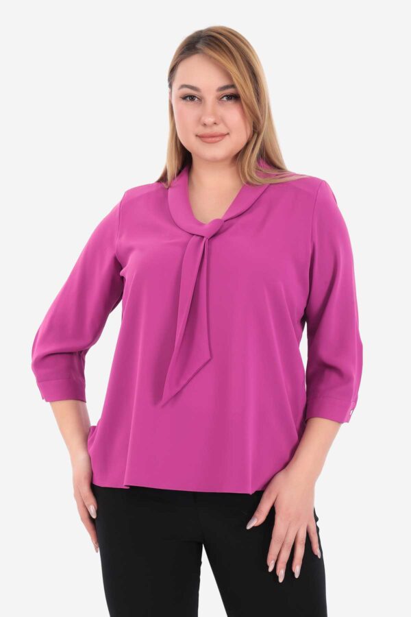 kıravat detaylı klasik bluz