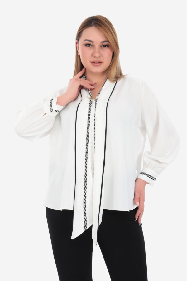 bağlamalı v yaka kadın gömlek